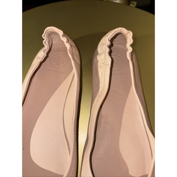 Tory Burch Minnie Travel Ballet Flats  Nude Pink/Tan Size 7.5M Great Condition. - Picture 3 of 12